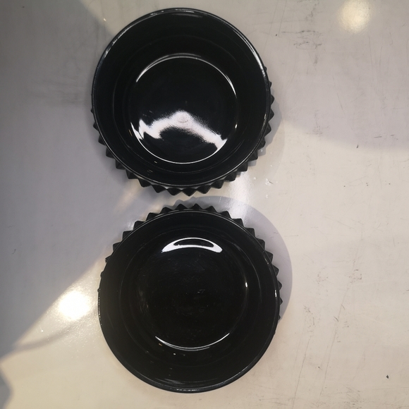 Vintage Indiana Tiara Black Pressed Glass Diamond Point 5" Bowls "RARE" - Picture 6 of 11